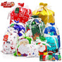 40 Pcs Christmas Gift Bags – Drawstring Gift Bags with Tags, Foil Wrapping Sacks & Pouches for Holiday Presents & Party Favors